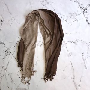 Pashmina Scarf Silk Blend Brown Ombre Effect